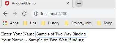 Sample of two way binding